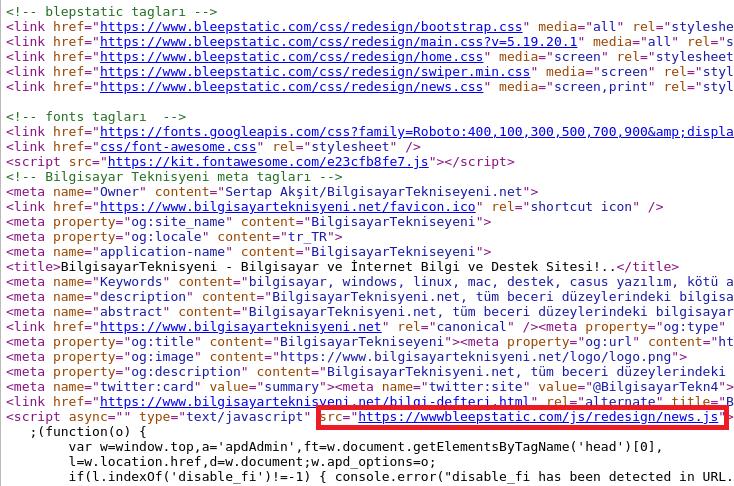 Erreur de lien brisé sur bleepstatic — point manquant dans le domaine