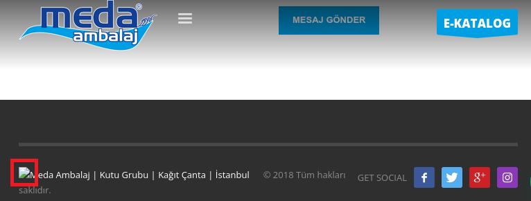 Exemple de lien cassé dans un footer de page